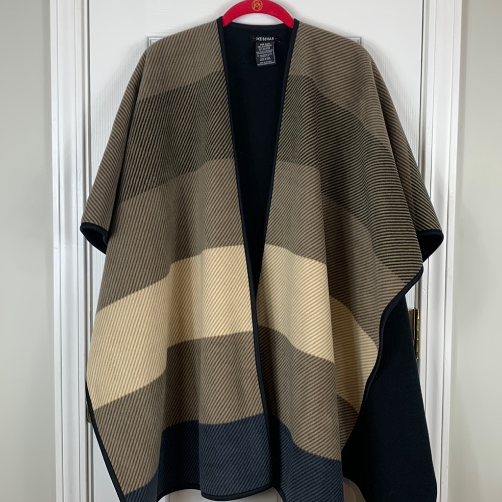 Ike Behar Tan, Black, Cream Colored Shall One Size. Black Lining. 100% Polyester